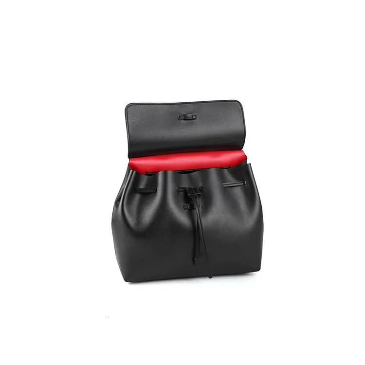 

2019 Solid Color Genuine Leather Women's Single Shoulder
