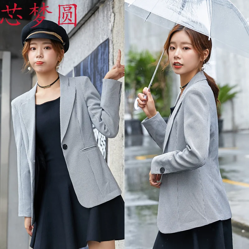 

OL Elegant Fashion Simple Casual Small Suit Autumn And Winter Slim Fit White Collar Lawyer Going to Work Workwear Female Gray Co