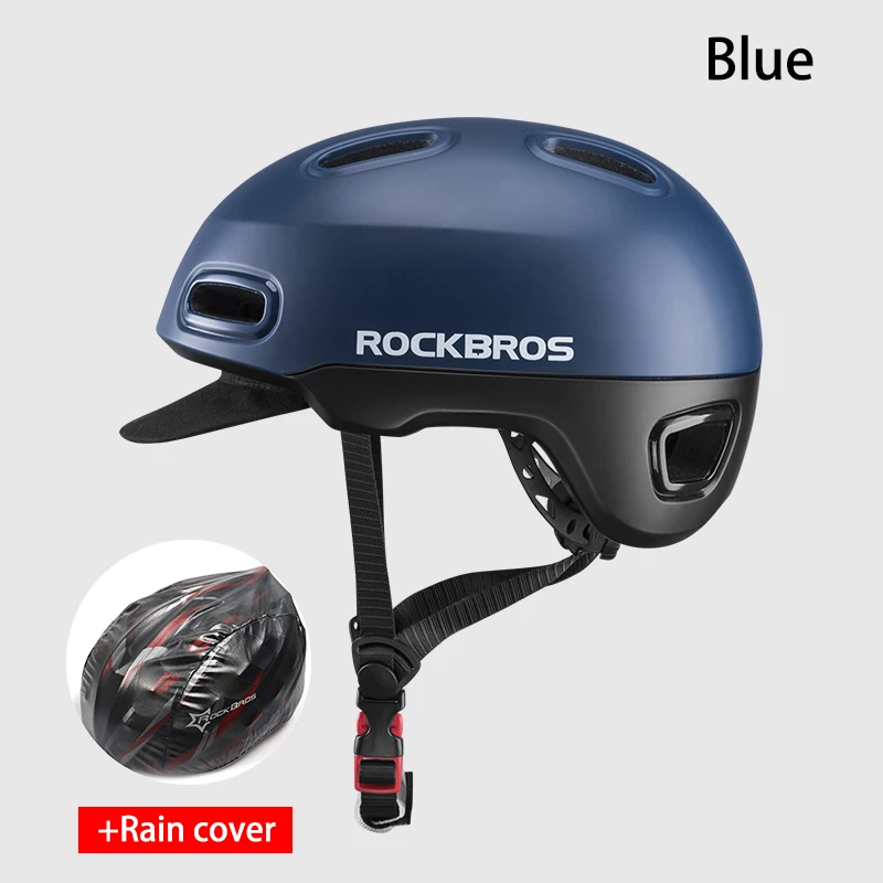 ROCKBROS велосипедный шлем дышащий EPS цельно-Формованный велосипедный унисекс ударопрочный шлем регулируемая шапка Велосипедное снаряжение - Цвет: With rain cover