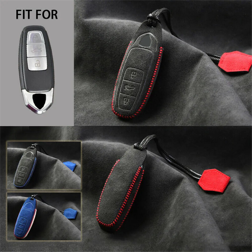 Замшевый Кожаный Автомобильный смарт-чехол для ключа с дистанционным
