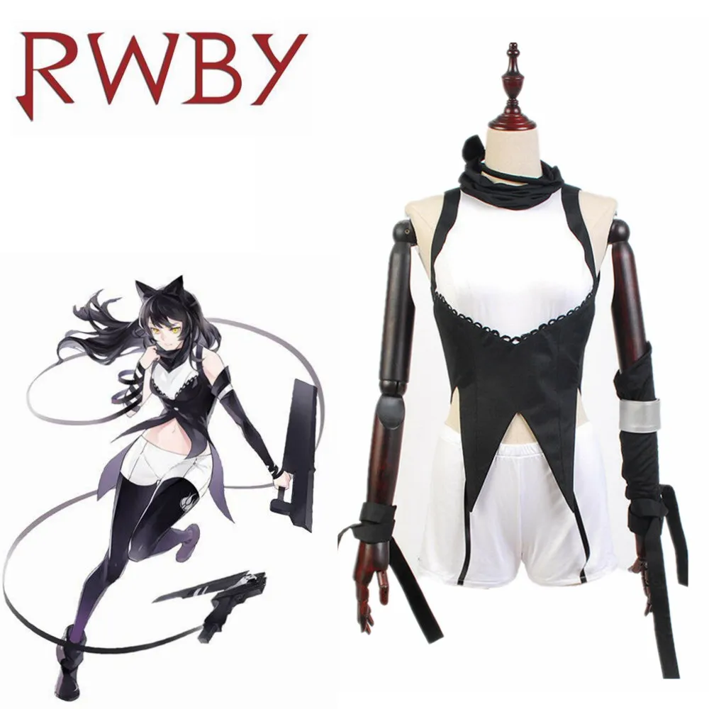 RWBY Блейк Белладонна косплей костюм платье наряд униформа наряд пальто хвост шарф - Цвет: Blake Belladonna