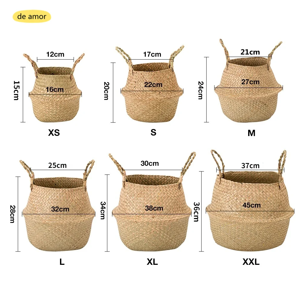 Storage Basket Wicker Planter Flower Baskets Laundry Storage Decorative Basket Pot Rattan Flower Planters Household Organizer