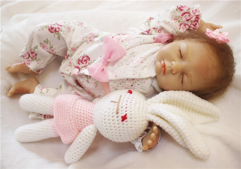 Bebes Reborn Dolls de Silicone девочка жива 48 см Новорожденный ребенок Спящая кукла Bebe boneca reborn лучшие подарки игрушки