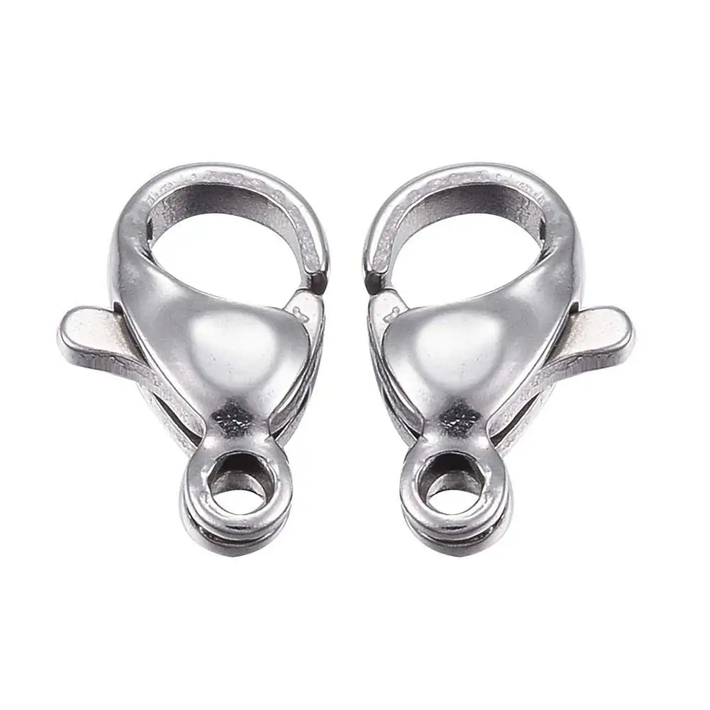 200pcs 304 Stainless Steel Lobster Claw Clasps for Jewelry Making