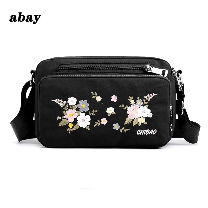 Bags for Women Nylon Crossbody Waterproof Female Messenger Bag Embroidery Shoulder Bag Small Fashion Women Messenger Bags