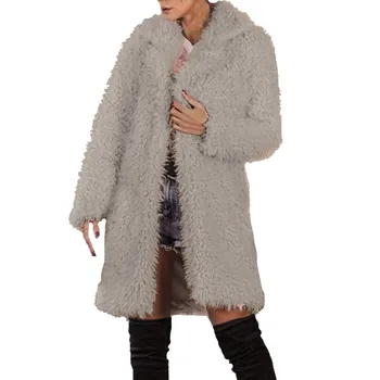 

KANCOOLD Coat For Women 2020 Autumn Warm Soft Loose Female Outerwear Plush Ladies Casual Winter Overcoat solid color