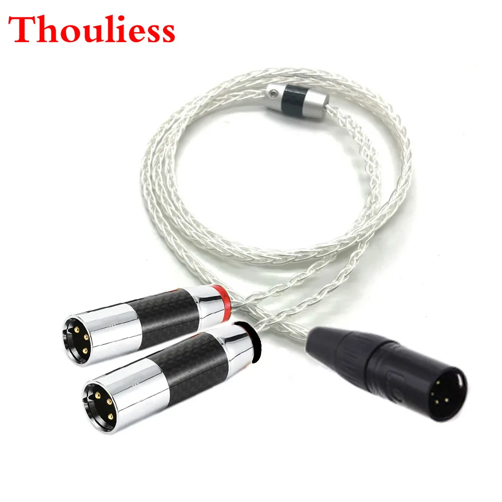 Thouliess HIFI посеребренный 4pin XLR сбалансированный к двойному 2x 3pin аудио адаптер