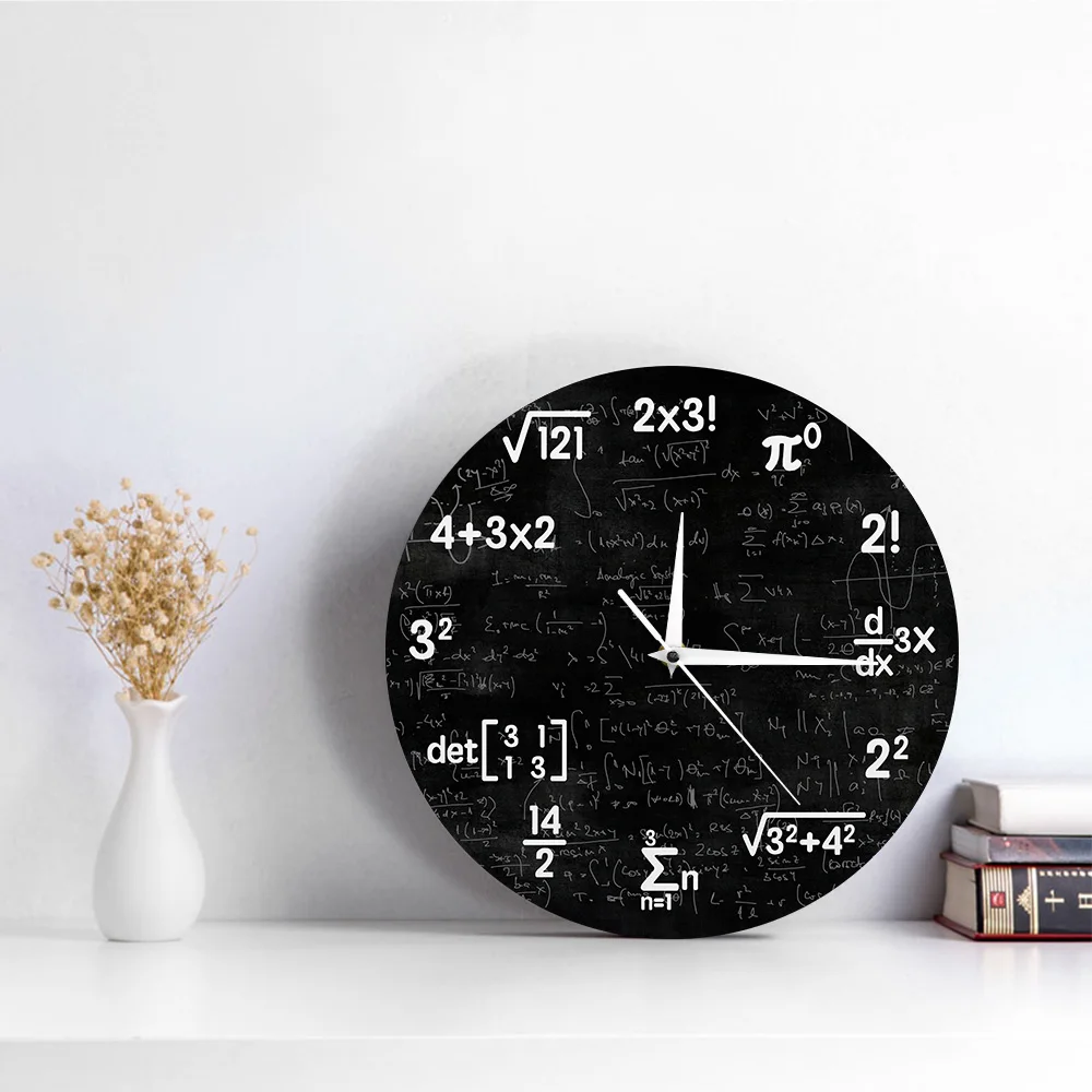 Math Equations And Notations Mathematics Chalkboard Geek Wall Clock