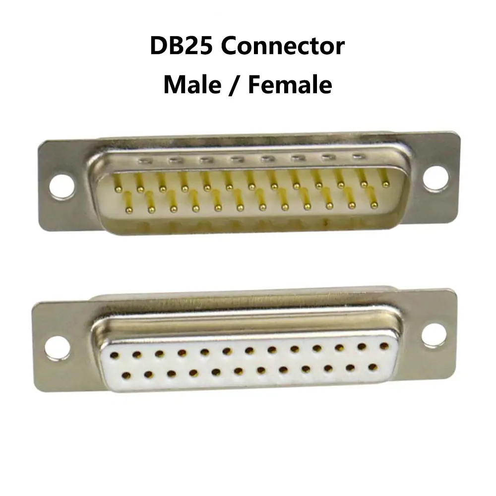 DB25 штепсельная вилка гнездо 2 ряда 25 Pin разъем последовательного порта D SUB
