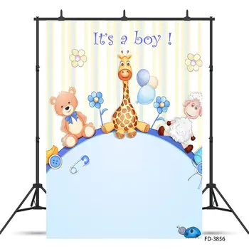 

Animal Giraffe Bear Sheep Photo Background Photophone Birthday Party Photography Backdrop Props Studio Shoot For Boy Baby Shower