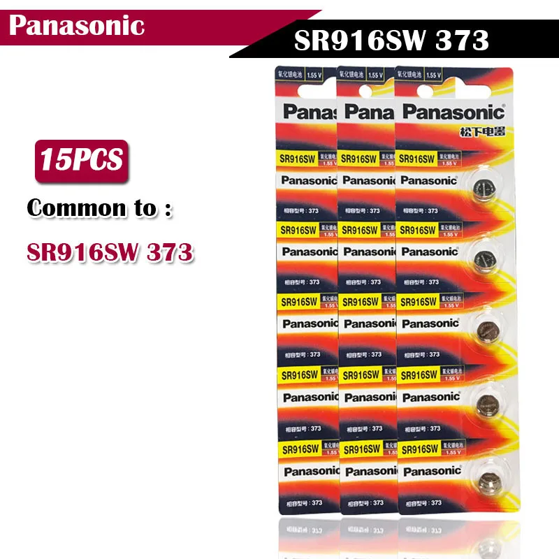 15 шт. Panasonic 100% оригинальный 1 55 в SR916SW 373 кнопочный элемент часовая батарейка