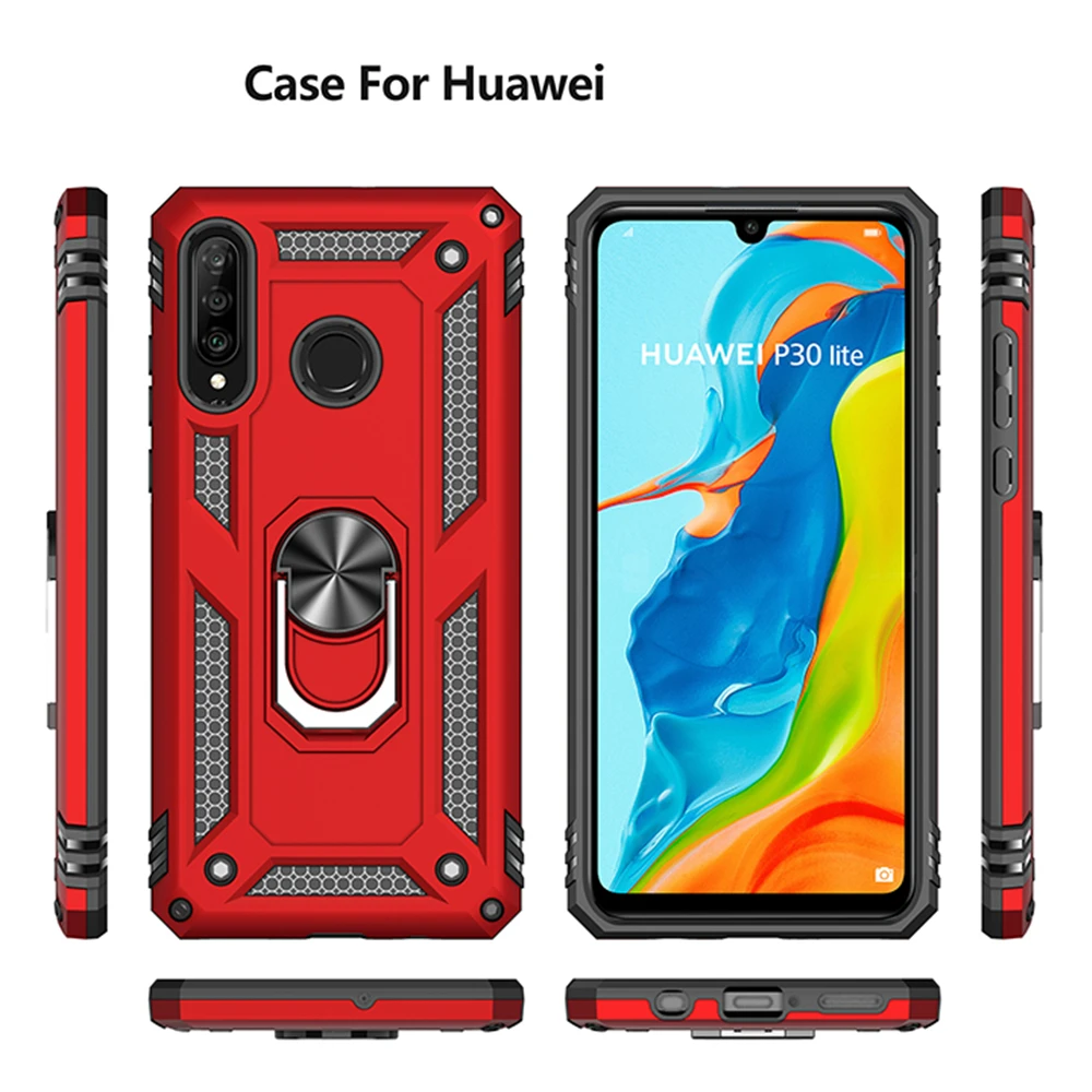 Для HUAWEI Nova 3e 5i 4e 4 5 Pro военный анти-осень ТПУ ПК кольцо автомобильное магнитное крепление подставка чехол для P Smart Z Honor 10 Lite 8S