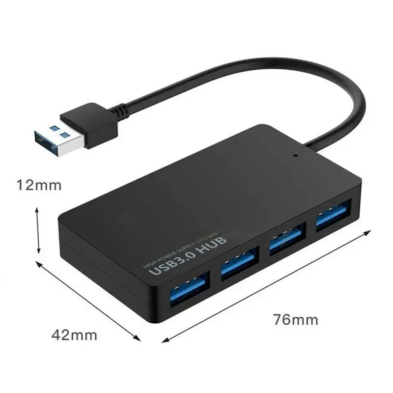Высокая Скорость 4 Порты usb-хаб USB 3,0 концентратор разветвитель расширения Мини HUB адаптер 5G Мбит/сек для ноутбука, настольного компьютера ПК компьютер Windows7/8