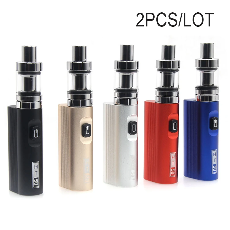 

2PCS/LOT HT 50W Electronic cigarette kit 2200mah Battery Vape Pens Led Display 2ML Tank Hookah Vapes Pen Kit For Liquid