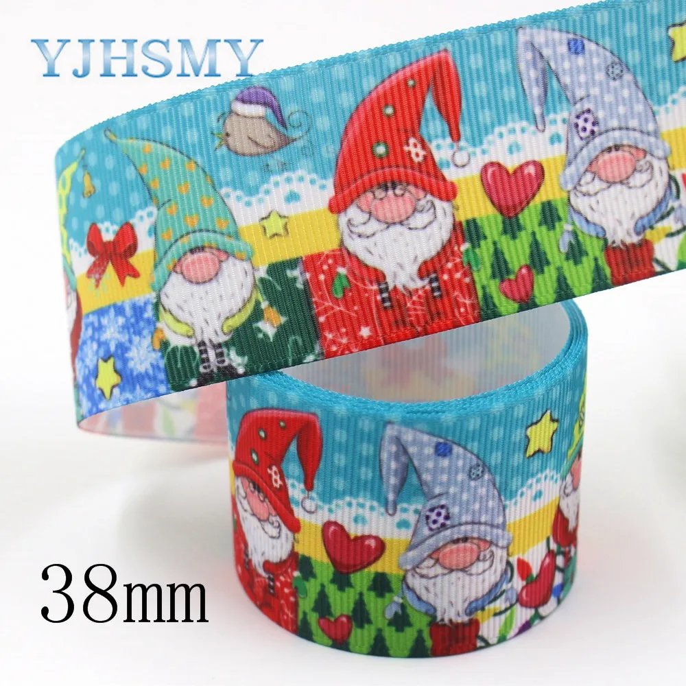 YJHSMY I 19809 1862 38 мм 10 ярдов мультфильм термопечать ленты grosgrain Бант колпачок DIY