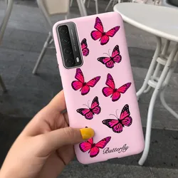 Elegant Floral Silicone Matte Protective Phone Case - Soft and Stylish Cover for P Smart 2021 (Picture-C01)