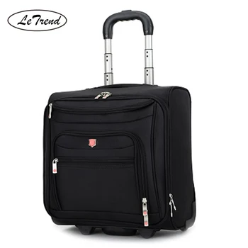 

LeTrend High grade Rolling Luggage Men Business Oxford Suitcase Wheels 18 inch Carry on Trolley Travel Bags laptop bag
