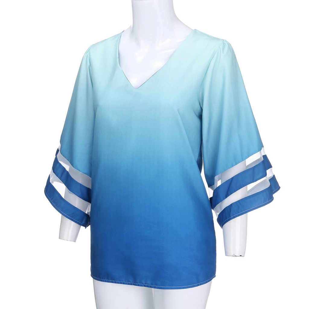 JAYCOSIN Fashion Loose Blouse V-Neck Women