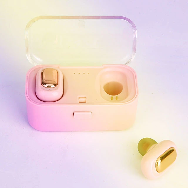 Pink TWS Bluetooth беспроводные наушники 3D стерео звук водонепроницаемые наушники Встроенный микрофон с зарядным устройством гарнитура для смартфона - Цвет: Pink