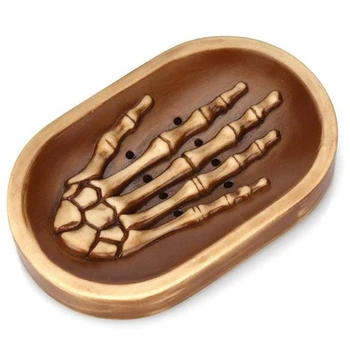 

Skull Hand Soap Dishes For Bathroom/Shower Soap Holder Dish Soap Tray For Kitchen Home Bath Accessories Soap Dish Holder Gold