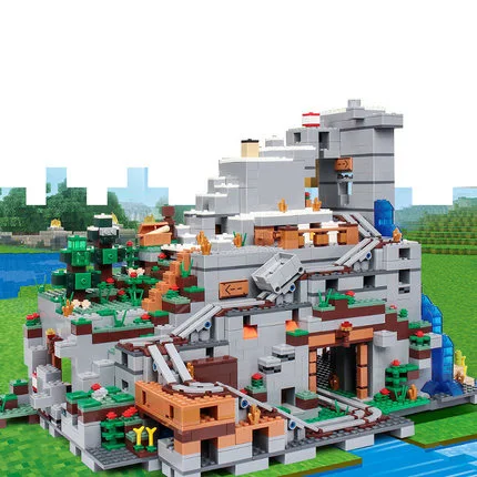

Minecrafted The Mountain Cave Compatible legolying 21137 My World Steve Organs Building set Blocks brick Toys Children 18032 831