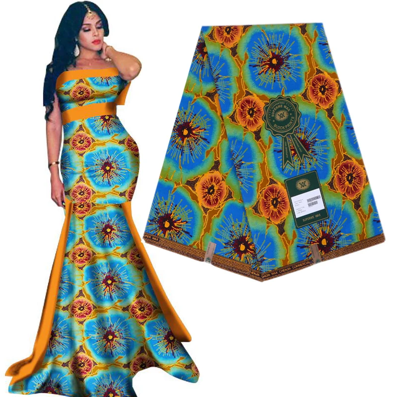 Высококачественные африканские принты Анкара восковая ткань хлопок швейный материал 6 ярдов настоящая голландская восковая ткань для вечернего платья