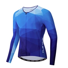 Cycling Jersey MEM Long SLeeve Breathable ropa Quick Dry Polyester Cycling competition Sportswear Pro Teams Bike Clothes autumn