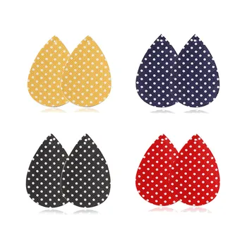 

10Pcs/lot Polka Dot Pu Leather Earrings Accessories 2020 Red Black Teardrop Charms For Handmade Earings Making Jewelry Connector