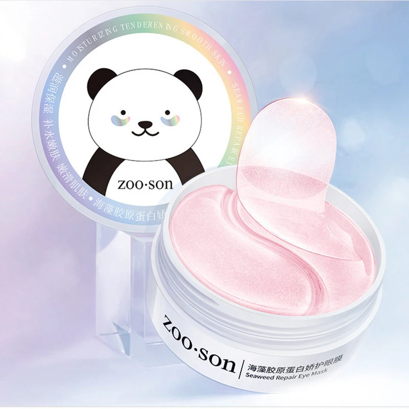 60 uds parche máscara de ojos Rosa colágeno hidratante Anti-quitar arrugas ojeras eterna de hidrogel dormir parche de Gel TSLM1
