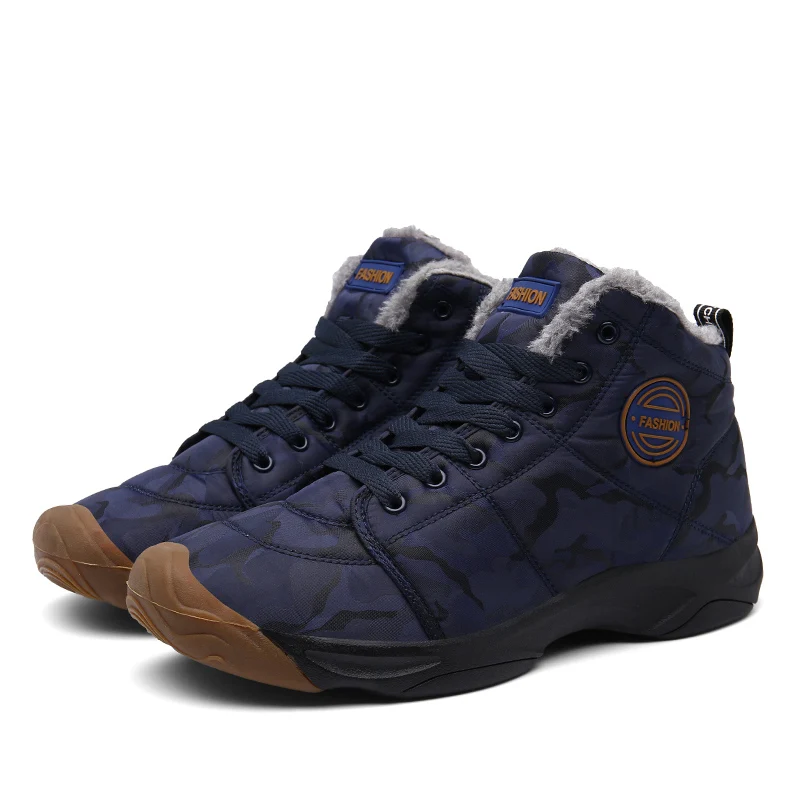 navy blue 2 EOFK/Новинка года; зимние женские ботинки; женские теплые ботинки на меху; водонепроницаемые зимние ботинки; кроссовки; короткая плюшевая обувь - Цвет: navy blue 2