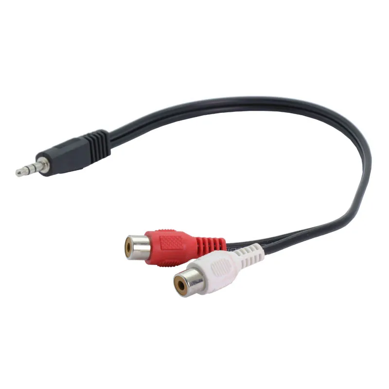 100pcs lot 3 5mm Male Plug to 2 RCA Female Jack Adapter Cable Mini Stereo Headphone Y Cable 3 5mm to RCA AUX Audio Cable