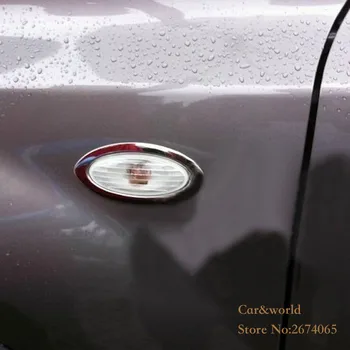 

For Nissan X-Trail T31 2008 to 2013 Door Lights Side Lamp Cover Trim Frame ABS Chrome XTrail X Trail Car-styling accessories