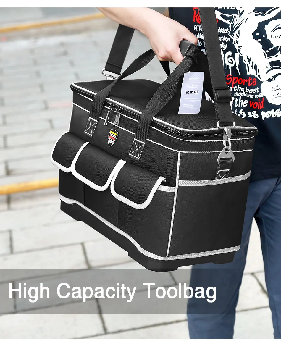 2021New Tool Electrician Bag Portable Multi Pocket Waterproof Toolkit Multi Function Tool Bag 1680D Oxford Cloth Electrician Bag top tool chest