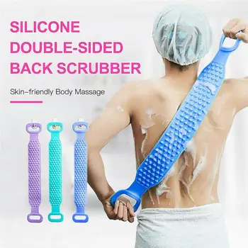 

Silicone Gel Peeling Bath Brush Stripe Massage Back Rubs Bath Tape Long Back Rub Side Silicon Peeling Body Skin Bath Home Suppli
