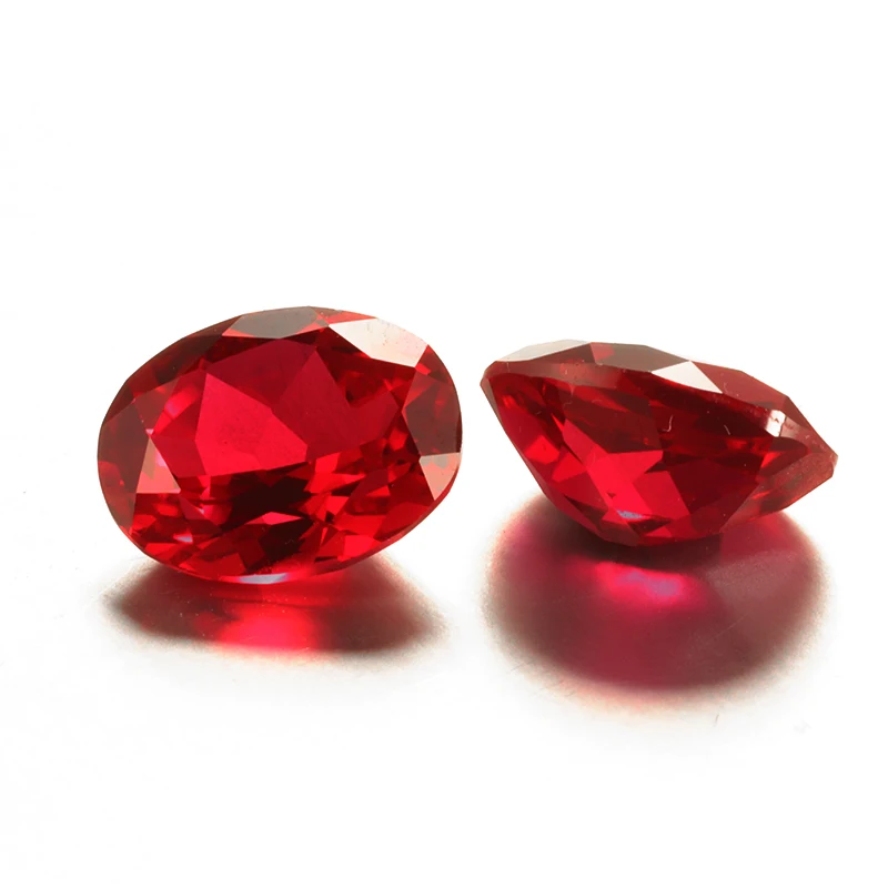 Lab Grown Oval Ruby 18mm x 13mm Lot of 3 Stones 
