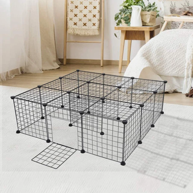 24PCS Iron Mesh Cat Rabbits Guinea Hamster Crate House Barrier Small Animal Cage DIY Kennel Fence Running Play Pen Pet Playpen 1