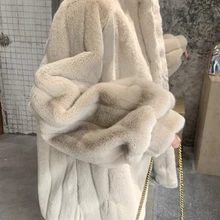 Lautaro – manteau en fausse fourrure pour femme, à rayures verticales, à manches longues, col montant, décontracté, élégant et moelleux, collection hiver 2021
