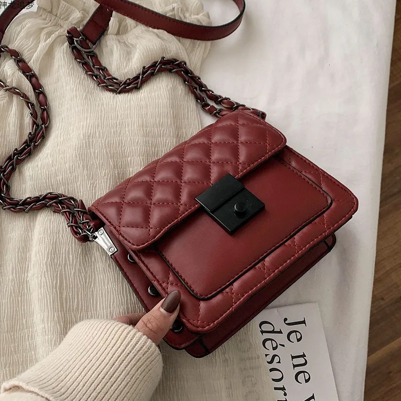 

Female Lattice Crossbody Bags For Women 2020 Leather Luxury Handbag Designer Sling Sac A Main Ladies Hand Shoulder Messenger Bag