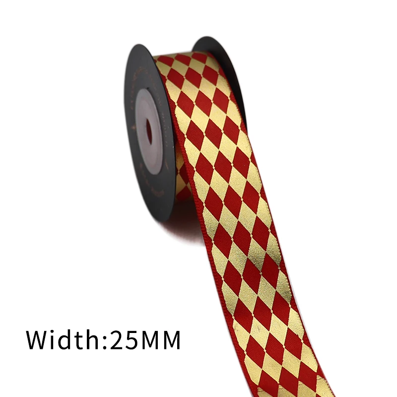 5yards Gold Foil Printed Satin Ribbon for Gift Packaging Wrapping Wedding Christmas Birthday Decoration 122201 satin ribbons ribbon supplies wrapping ribbon satin ribbon