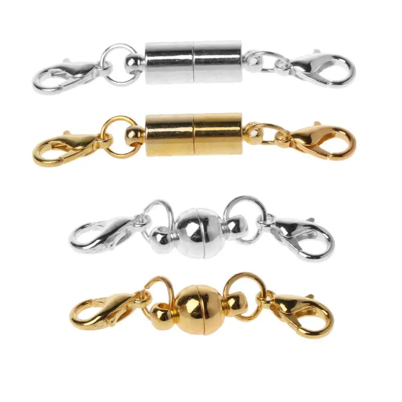 

5x Stainless Steel Ball Square Shape Magnetic Clasp Converter for Jewelry Making