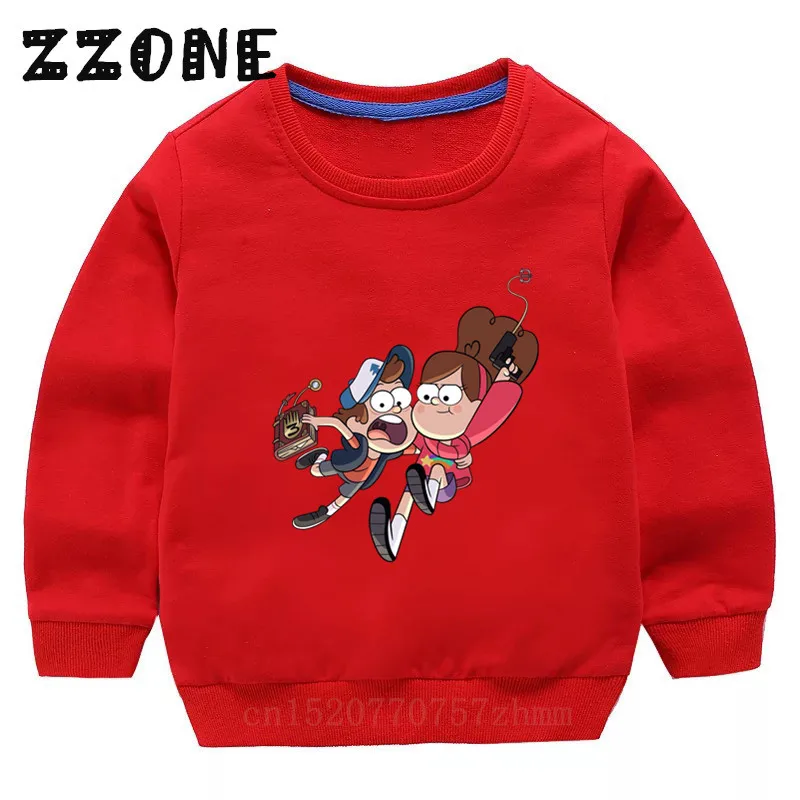 Children's Hoodies Kids Funny Gravity Falls Mabel Dipper Cartoon Sweatshirts Baby Cotton Pullover Tops Girl Boy Clothes,KYT2415