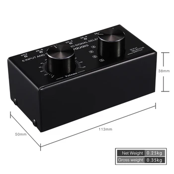 

Passive design Audio Switcher 6 Input 1 Output Signal Source Splitter Speaker