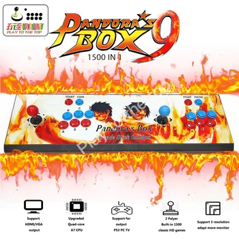 

Pandora Box 9 1500 in 1 Arcade Game iron console 2 Players stick controller console support HDMI VGA USB output PS3 TV PC