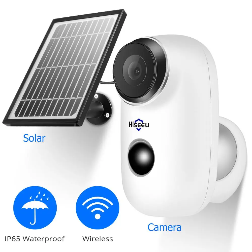 Comprar Hiseeu 1080P batería recargable inalámbrica cámara IP con Panel Solar al aire libre resistente a la intemperie cámara de seguridad del hogar Wifi PIR movimiento