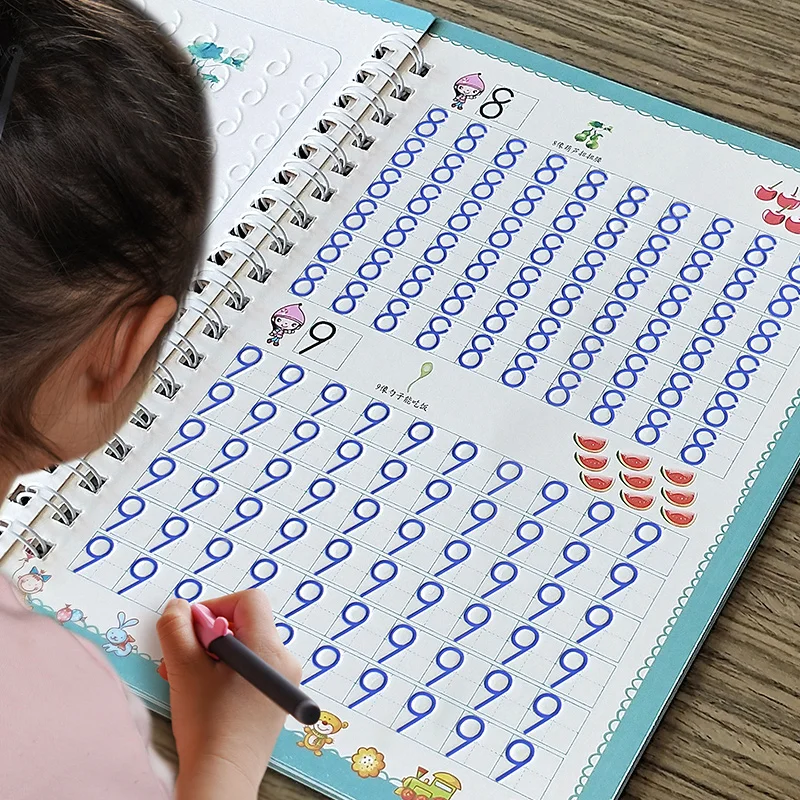 

Teenagers Educational numerals copybook Handwriting Practice reusable magic The books kids books Phonics Learning Reused Child