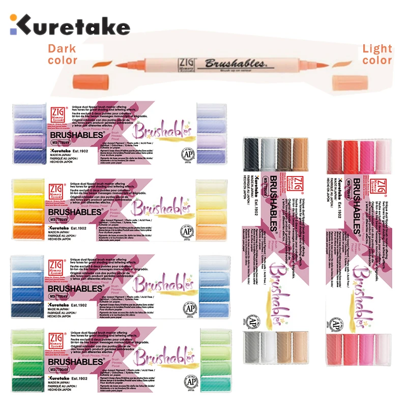 Kuretake – stylo aquarelle à double tête 7700, stylo à aquarelle à tête  douce de couleur, brosse d'art à fil spécial pour enfants - AliExpress