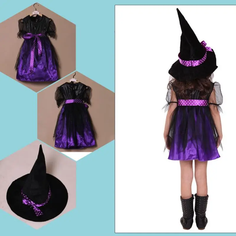 Bruxa de Halloween Cosplay de menina fantasia, Fofo brilhante bruxa vampiro  vestir, vestido elegante, mascarada infantil, performance de palco -  AliExpress