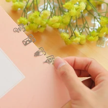 100pcs/lot Metal Bookmark Clip Cartoon Animal Paper Clips Sliver Bookmarks For Books Teacher Gift Book Marks Marker School Prize