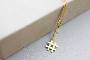 

10 Hashtag letter Initial Sign pendant chain Necklace Trendy alphabet Symbol # Necklace for Women Ladie lucky gift jewelry