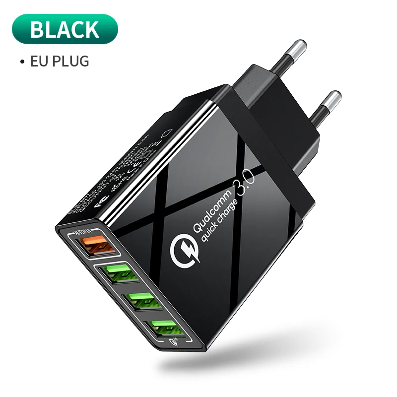 Udyr QC3.0 Quick Charge 4,0 3,0 USB зарядное устройство для путешествий быстрое зарядное устройство для samsung Xiaomi huawei настенный адаптер для iPhone 11X7 планшет - Тип штекера: EU Black